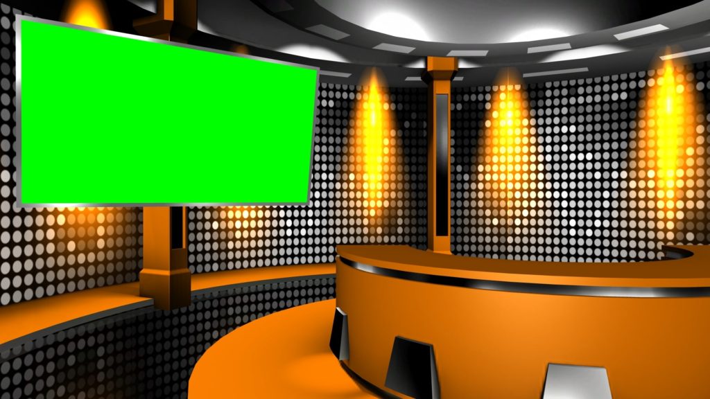A Still Virtual Television Studio Background With Green Screen
